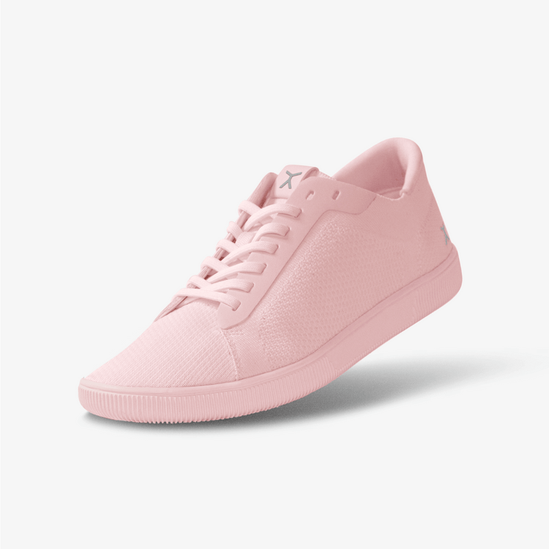 3/4 View: Blush pink athleisure barefoot casual crossfit workout shoes 