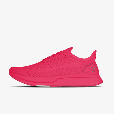 Lateral Neon pink running shoe #color_neon-pink-rn