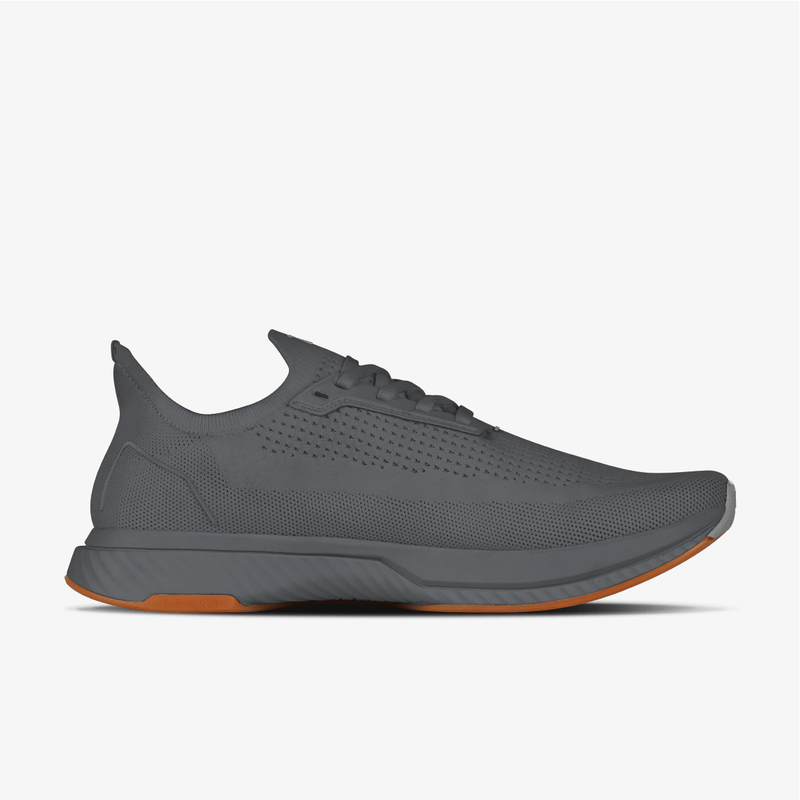 Medial Outsole grey gum running shoe 