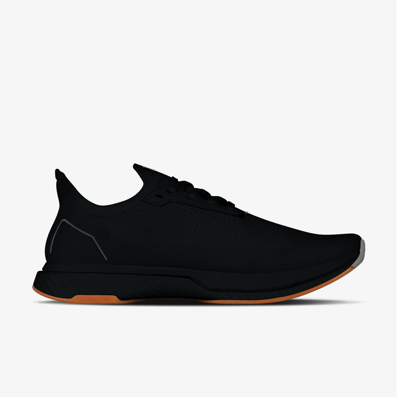 Medial Black shoe with Gum Sole Running Shoe 