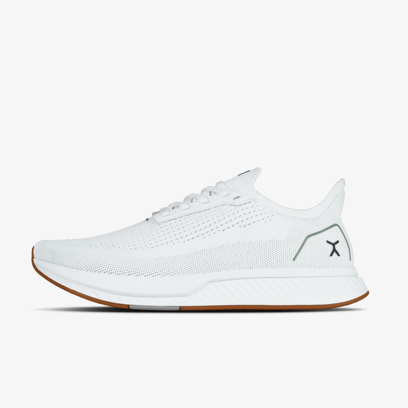 Lateral White with Gum Sole Running Shoe