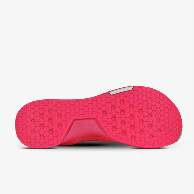 Outsole of pink running shoe 