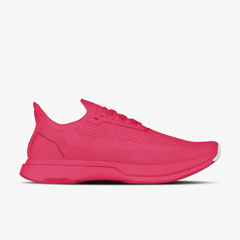 Medial of pink running shoe 