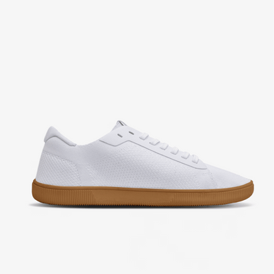 Medial: White/Gum rubber athleisure barefoot casual crossfit workout shoes #color_white-gum