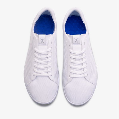Top Down: All white athleisure barefoot casual crossfit workout shoes #color_whiteout